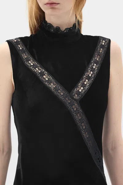Ann Demeulemeester Agno X-long Dress In Fluid Velvet In Black