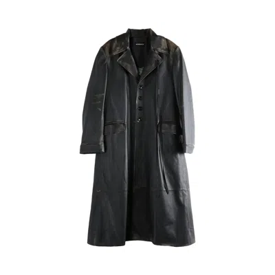 Pre-owned Ann Demeulemeester Ailo X-long Belted Coat 'black/nude' | Men's Size 50