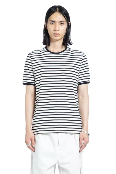 Ann Demeulemeester Aimar Standard T-shirt In Brushed Striped Jersey In Black