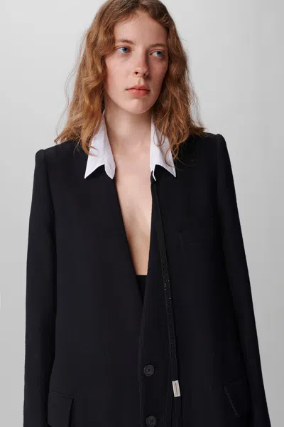 Ann Demeulemeester Aisha Long Standard Coat Brushed Wool In Multicolor