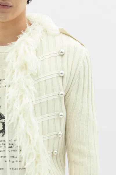 Ann Demeulemeester Aland Marsina Knit Jacket In Neutral