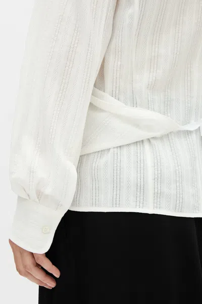Ann Demeulemeester Alba Asymmetric Wrap Shirt In White