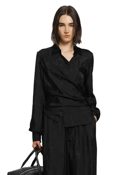 Ann Demeulemeester Alba Wrap Shirt In Black