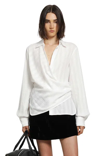Ann Demeulemeester Alba Wrap Shirt In White
