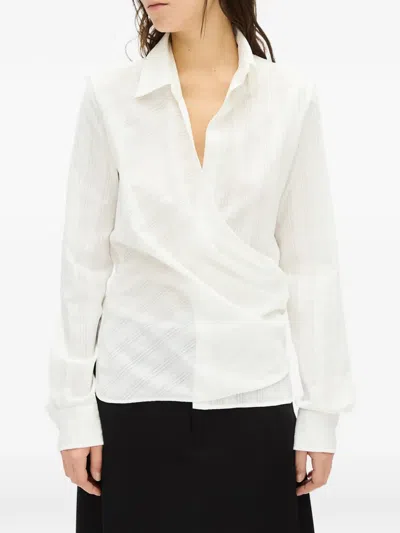 Ann Demeulemeester Alba Wrap-style Shirt In White