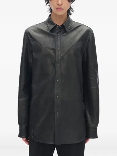 Ann Demeulemeester Albin Leather Jacket In Black