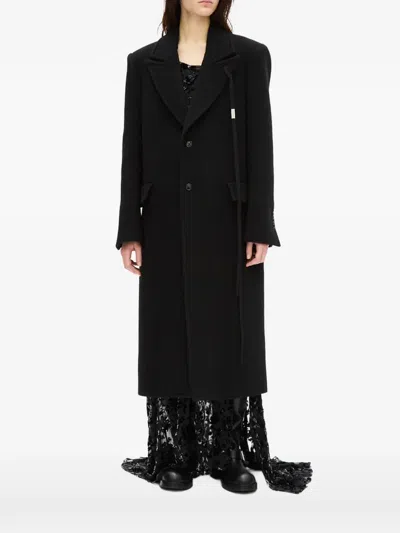 Ann Demeulemeester Aldina Peak-lapel Button-fastening Coat In Black