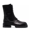 Ann Demeulemeester Leather Combat Boots In Black