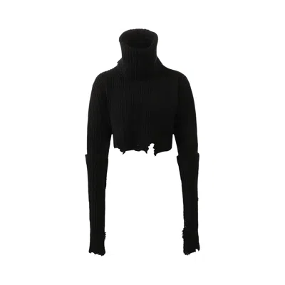 Pre-owned Ann Demeulemeester Aliza 3 Pieces Set High Neck Cropped Sweater 'black' | Women's Size S