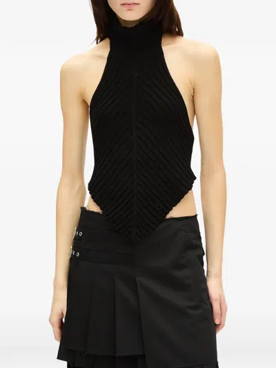 Ann Demeulemeester Almida Halterneck Top In Black