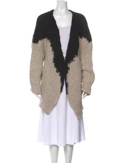 Pre-owned Ann Demeulemeester Alpaca Colorblock Pattern Sweater In Neutral