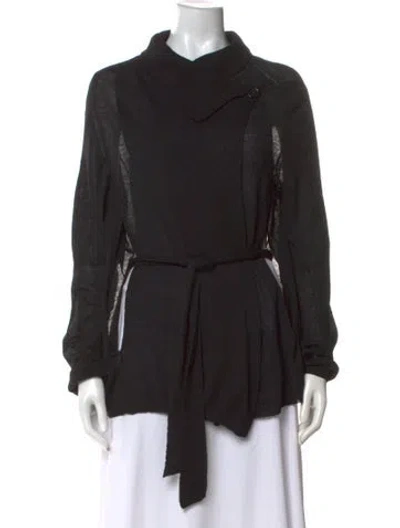 Pre-owned Ann Demeulemeester Alpaca Long Sleeve Top In Black