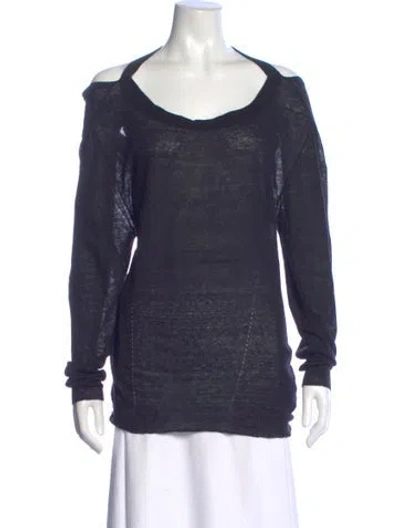 Pre-owned Ann Demeulemeester Alpaca Scoop Neck Sweater In Blue