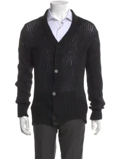 Pre-owned Ann Demeulemeester Alpaca V-neck Cardigan In Black