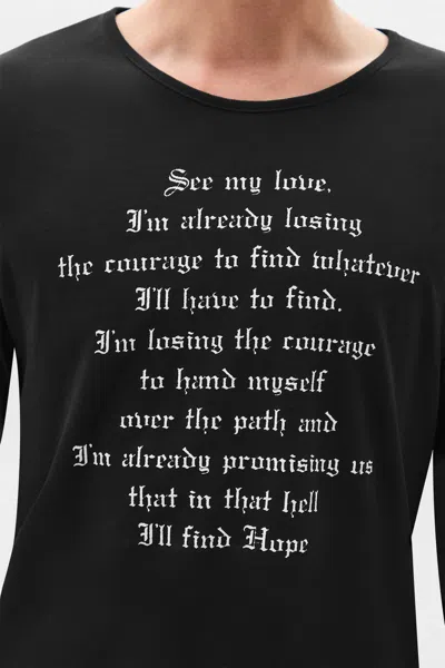 Ann Demeulemeester Alver Long Sleeve Fitted T-shirt In Black