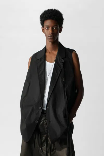 Ann Demeulemeester Amandus Sleeveless Jacket In Black