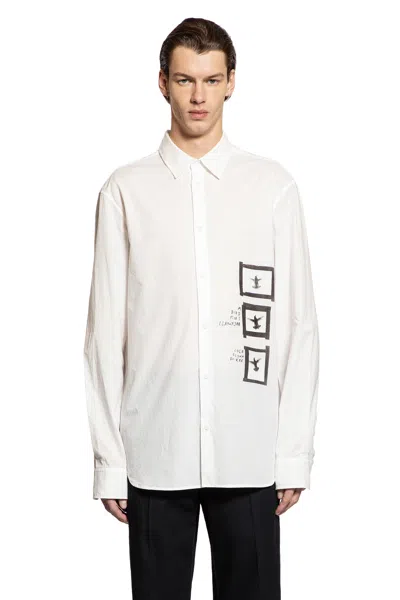 Ann Demeulemeester Andre ''doves'' Shirt In Light Cotton In White