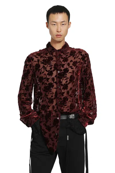 Ann Demeulemeester Andre Roses Dévoré Shirt In Brown
