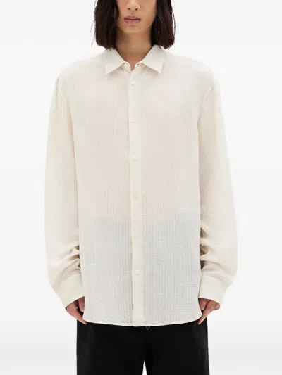 Ann Demeulemeester Andre Tonal Striped Classic Shirt In Neutral