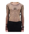 Ann Demeulemeester ''angel Divine'' Long Sleeve T-shirt In Tulle In Black