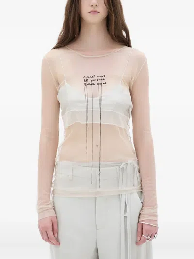 ANN DEMEULEMEESTER ANGEL DIVINE TULLE LONG-SLEEVE TOP
