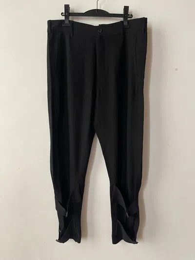 Pre-owned Ann Demeulemeester Ankle Bondage Strap Trousers In Black