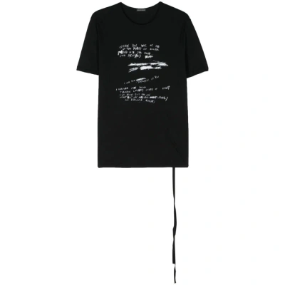 Ann Demeulemeester Ann Demeulemees Logo Printed Crewneck T In Black