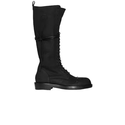 Pre-owned Ann Demeulemeester Wmns Heini Pintuck Combat Boot 'black' | Women's Size 37