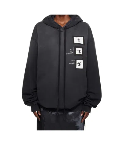 Ann Demeulemeester Anne Marie 'doves' High Comfort Hoodie In Black