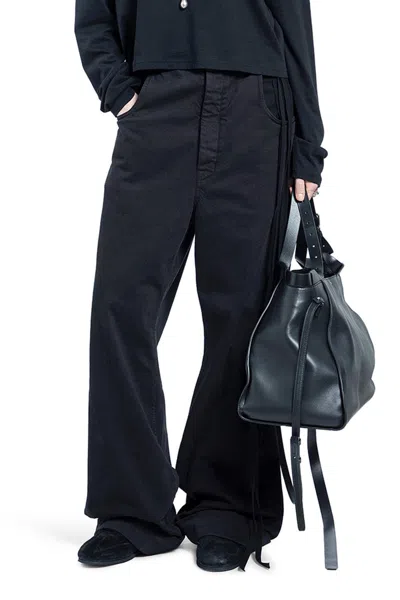 Ann Demeulemeester Anneke Comfort Trousers In Double Gauze In Black