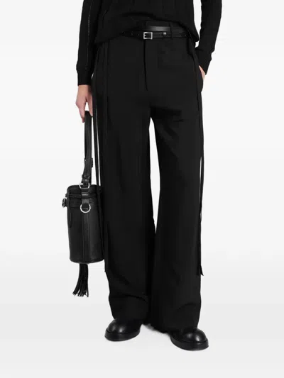 Ann Demeulemeester Anneke Tie-fastening Wide-leg Trousers In Black