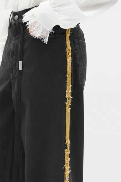 Ann Demeulemeester Annela 5-pockets Straight Leg Loose Trousers With Side Bands In Multicolor