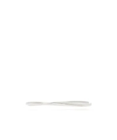 Ann Demeulemeester Logo Engraved Bracelet In White