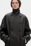 Ann Demeulemeester Ansa Double-breasted Trench Coat In Black