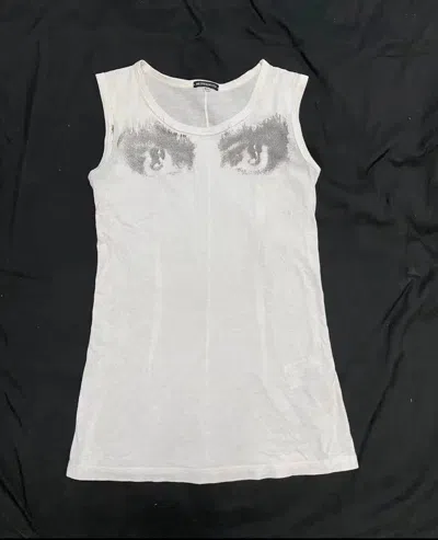 Pre-owned Ann Demeulemeester Archive  Belle De Jour Print Short Sleeve In White