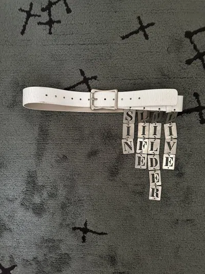 Pre-owned Ann Demeulemeester Archive  Spring 2003 Ss03 Metal Belt In White