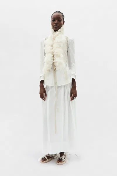 Ann Demeulemeester Ariel Midi Skirt In White