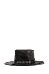 Ann Demeulemeester Aril Small Leather Hat With Studs In Black