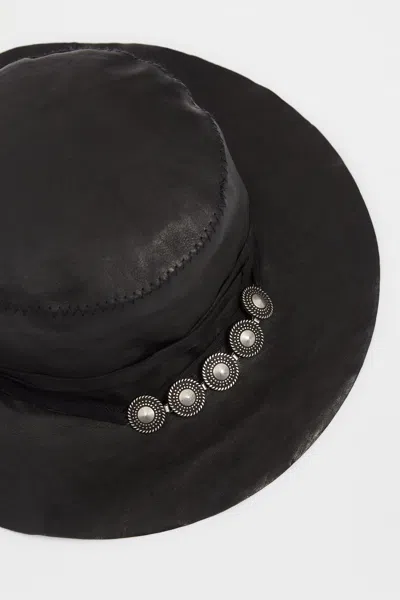 Ann Demeulemeester Aril Small Leather Hat With Studs In Multi