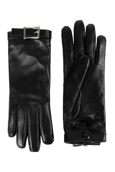 Ann Demeulemeester Arly Gloves With Buckle In Black