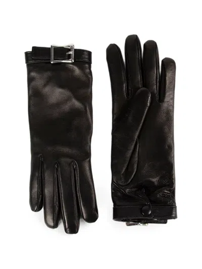 Ann Demeulemeester Arly Leather Gloves In Black