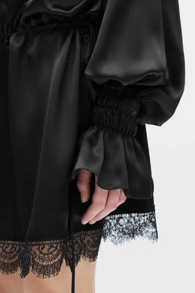 Ann Demeulemeester Armida Ruffle Collar Mini Dress In Black