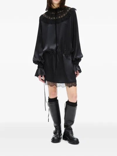 Ann Demeulemeester 아르미다 러플 칼라 미니 드레스 In Multi