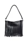 Ann Demeulemeester Arsa Fringed Small Shoulder Bag In Black