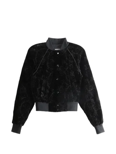 Ann Demeulemeester Arya Floral-pattern Bomber Jacket In Black