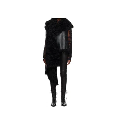 Ann Demeulemeester Asymmetric Cotton Vest In Black