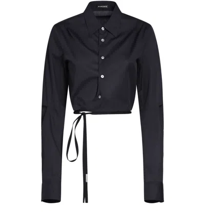 Ann Demeulemeester Asymmetric Cropped Shirt In Black