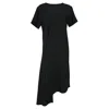 Ann Demeulemeester Asymmetric Dress In Black Wool In Black