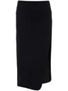 Ann Demeulemeester Felted Skirt With Velvet Texture And Asymmetric Hem In Black