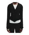 Ann Demeulemeester Zofia Asymmetric Spliced Cardigan In Black